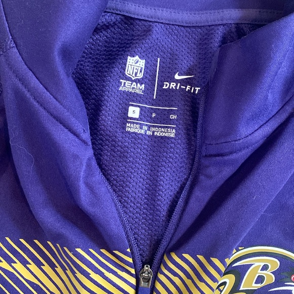 Nike Purple Baltimore Ravens Logo  Half-Zip Raglan Performance Pullover S - Picture 2 of 5